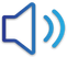 Speaker icon with a dark to light blue gradient