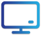 Television screen icon with a dark to light blue gradient